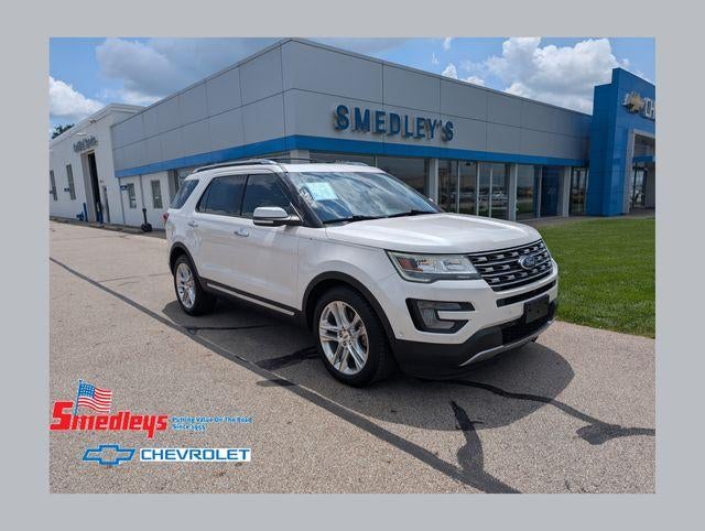 2017 Ford Explorer Limited in White — front three-quarter view