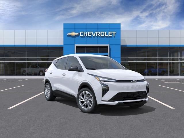 2027 Chevrolet Bolt LT in Summit White — front three-quarter view