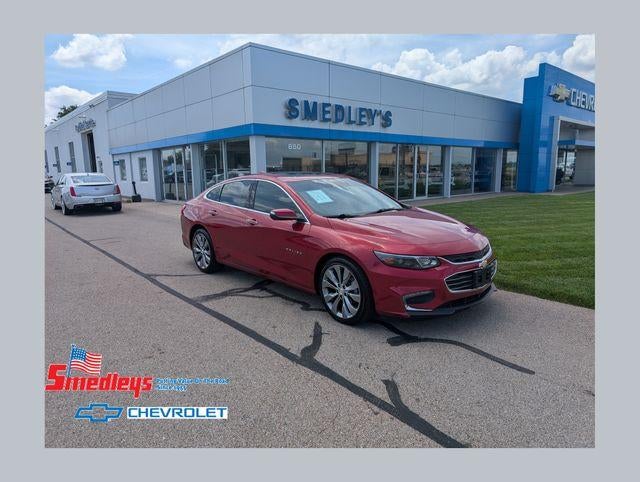 2016 Chevrolet Malibu Premier in Crystal Red Tintcoat — front three-quarter view