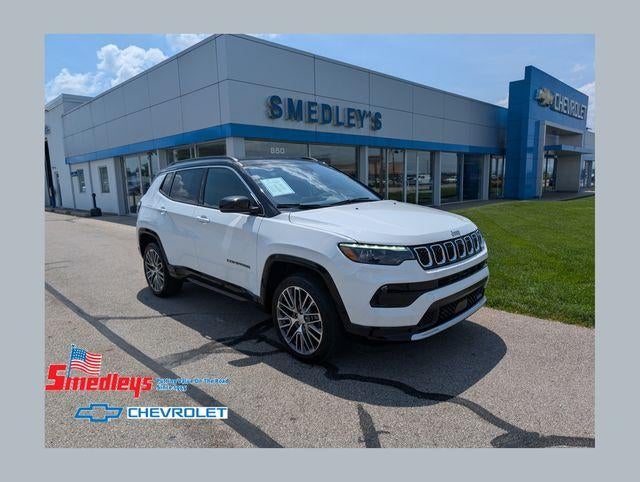 2023 Jeep Compass Limited in White — front three-quarter view