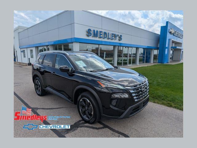 2025 Nissan Rogue SV in Black — front three-quarter view
